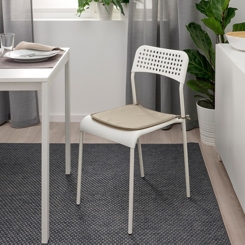 BRÄMÖN Chair pad, grey-beige in/outdoor, 34x34x1 cm
