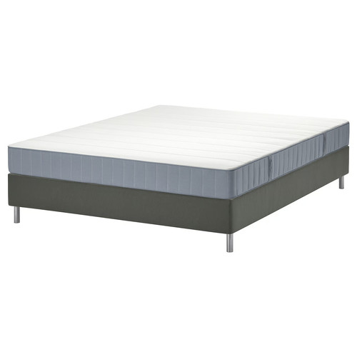 LYNGÖR Divan bed, Vesteröy firm/light blue dark grey, 140x200 cm