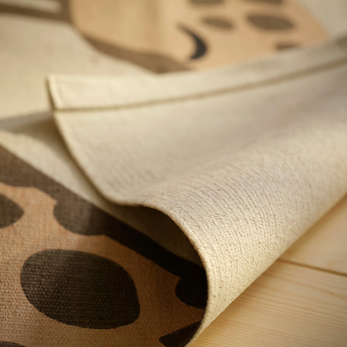 SANDLÖPARE Rug, flatwoven, beige brown/giraffe pattern, 90x130 cm