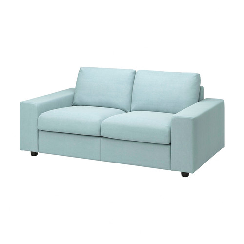 VIMLE Cover for 2-seat sofa, with wide armrests/Saxemara light blue