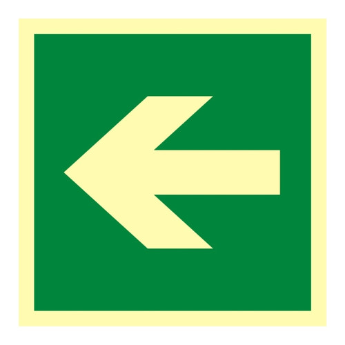 Direction Sign for an escape route, 15x15 cm