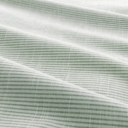 BERGPALM Quilt cover and 2 pillowcases, green, stripe, 200x200/50x60 cm