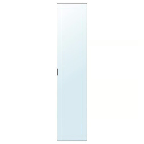 KAMMARTORP Mirror door w soft closing hinges, white, 50x229 cm