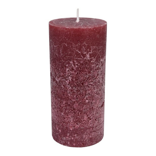 Rustic Candle 15cm, dark red