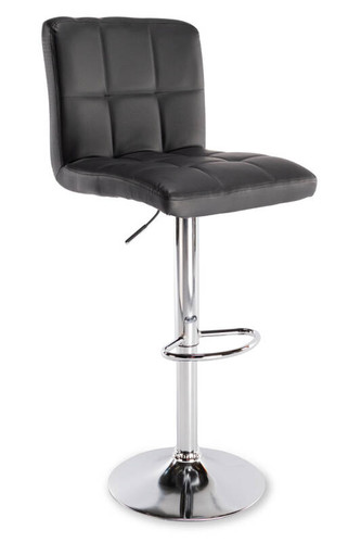 Bar Stool, faux leather, black/chrome