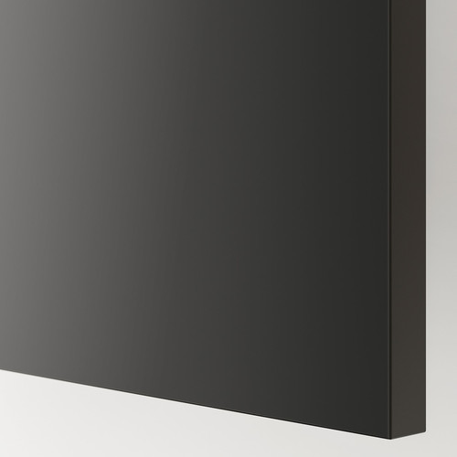 METOD Wall cabinet horizontal w 2 doors, white/Nickebo matt anthracite, 60x80 cm