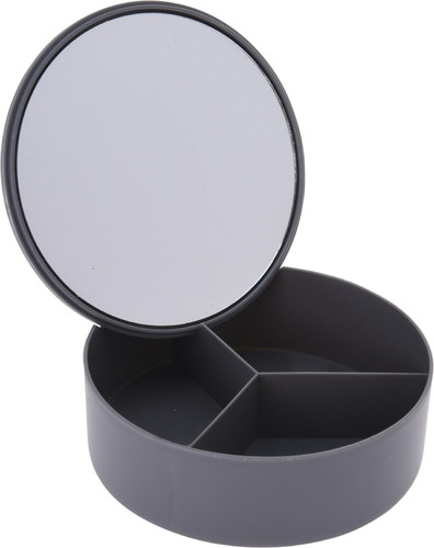 Mirror with Organizer for Cosmetics/Jewellery Bakul, black