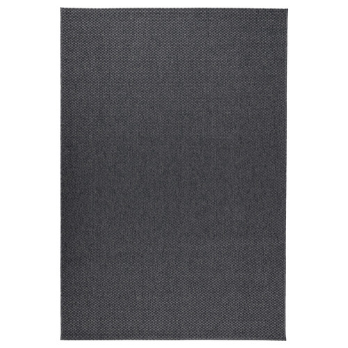 MORUM Rug flatwoven, in/outdoor, dark grey, 160x230 cm