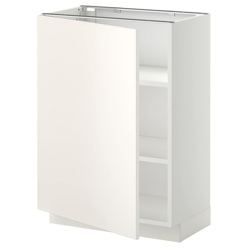 METOD Base cabinet with shelves, white/Veddinge white, 60x37 cm
