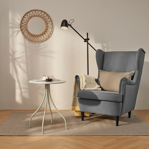 TÅNEBRO Side table, light grey-beige, 46 cm