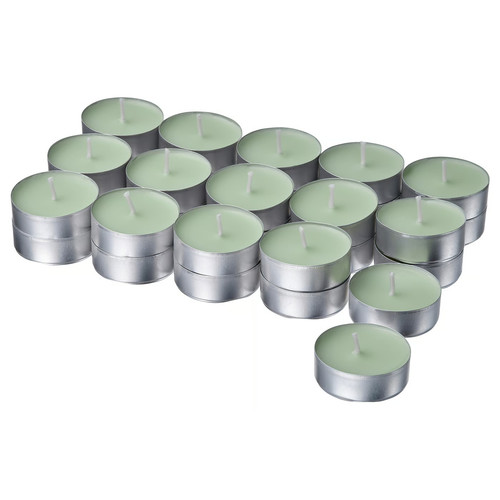 LOTSFÅGEL Scented tealight, Apple light green, 3.5 hr, 30-pack