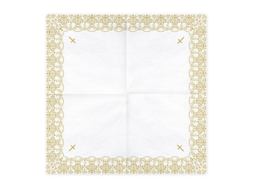 Paper Napkin IHS Holy Communion 33x33cm 20pcs, gold