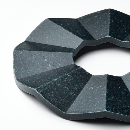 ELDSTJÄRT Pot stand, set of 2, round/black black-blue, 19 cm