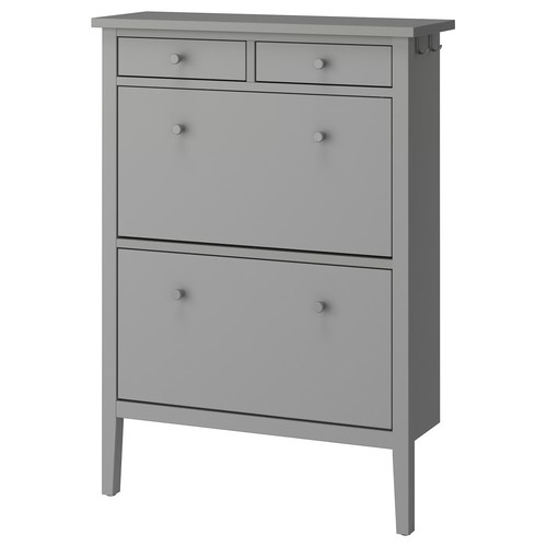 GULLABERG Shoe cabinet with 2 compartments, grey, 88x30x122 cm