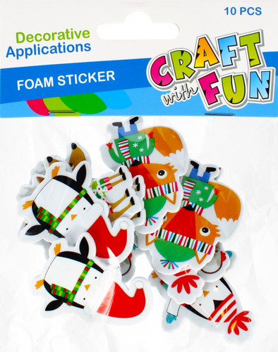 Craft Christmas Self-Adhesive Decoration Set Foam Stickers 10pcs