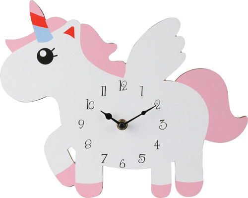 Children's Wall Clock Unicorn, pink/red