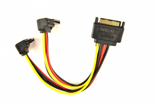 Gembird SATA Power Splitter Cable with Angled Output Connectors, 0.15m