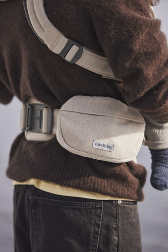 BABYBJORN Pocket Pouch for Baby Carrier, Woven Mélange, Light Beige