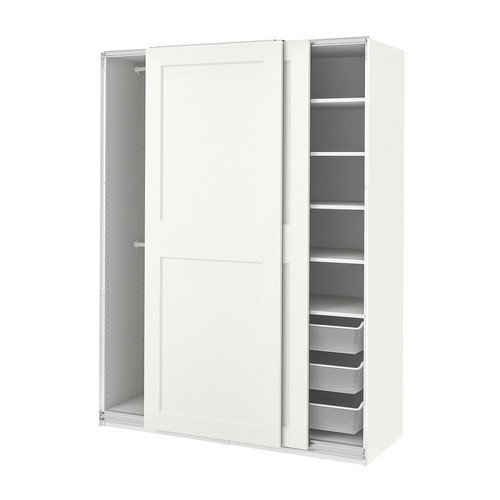 PAX / GRIMO Wardrobe, white/white, 150x66x201 cm