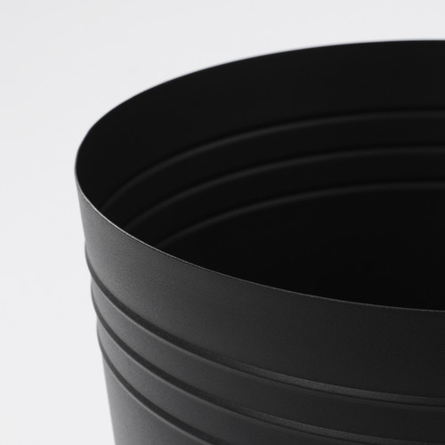 PÄRLRÖNN Plant pot, in/outdoor/black, 24 cm