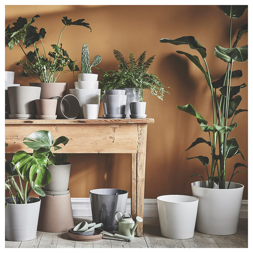 SOJABÖNA Plant pot, white, 9 cm