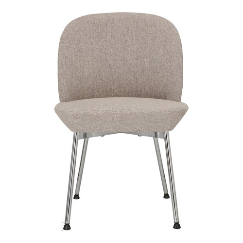 Upholstered Chair Cloe, light grey/chrome