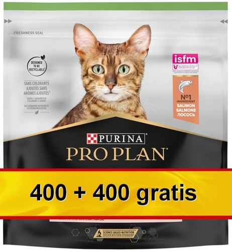 Purina Pro Plan Cat Dry Food Sterilised Optisenses Salmon 800g (400+400g free)
