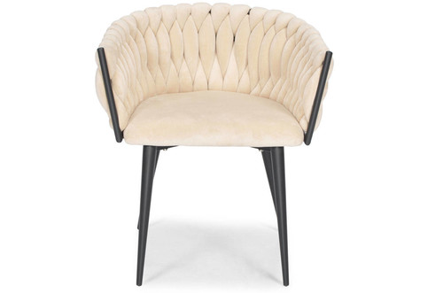 Glamour Braided Chair ROSA, black-beige