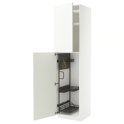 METOD High cabinet with cleaning interior, white/Ringhult white, 60x60x240 cm