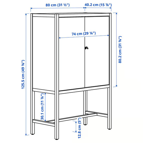 STOCKHOLM 2025 Cabinet with 2 doors, oak veneer, 80x40x126 cm
