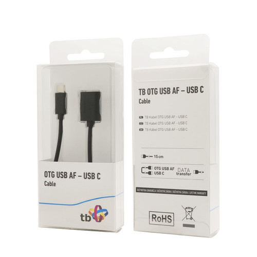 TB Cable OTG USB AF - USB C 15cm, black