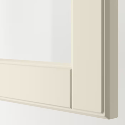 BODBYN Glass door, off-white, 40x100 cm