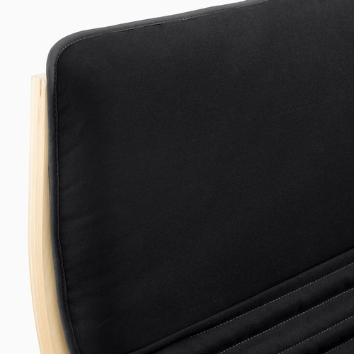 POÄNG Armchair and footstool, birch veneer/Knisa black