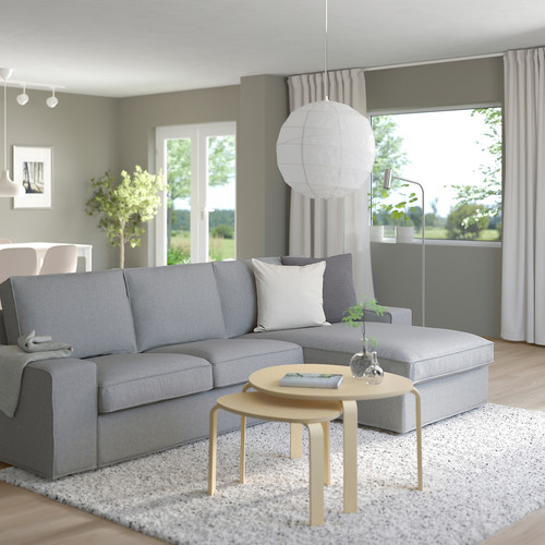 KIVIK 3-seat sofa with chaise longue, Tibbleby beige/grey