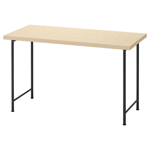 MITTCIRKEL / SPÄND Desk, lively pine effect/black, 120x60 cm