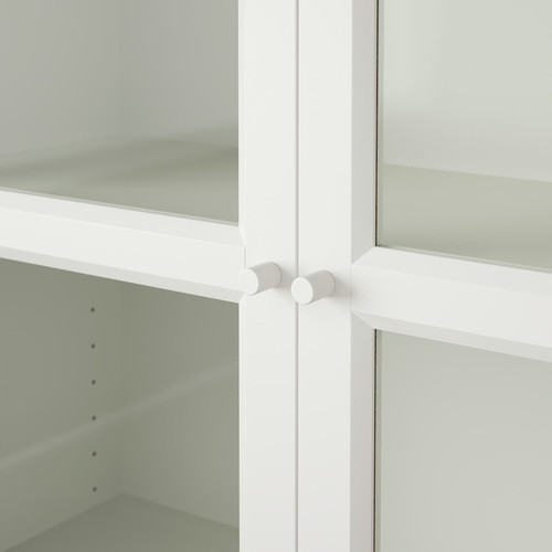 BILLY / OXBERG Bookcase, white, glass, 160x30x202 cm