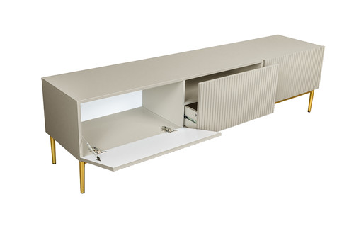 TV Cabinet Nicole 200 cm, cashmere, gold legs