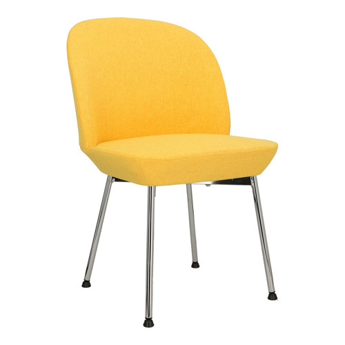 Upholstered Chair Cloe, yellow/chrome