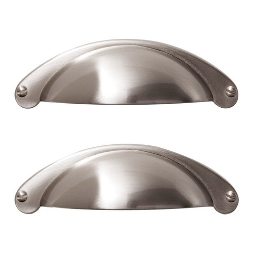 GoodHome Cabinet Cup Handle Kena, brushed steel, 2 pack