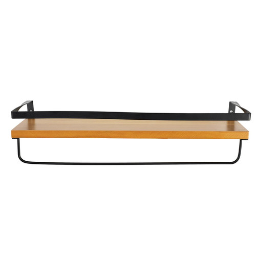 Kitchen Wall Shelf Indu, black/natural