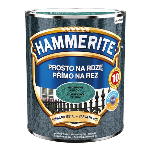 Hammerite Direct To Rust Metal Paint 0.7l, hammered green