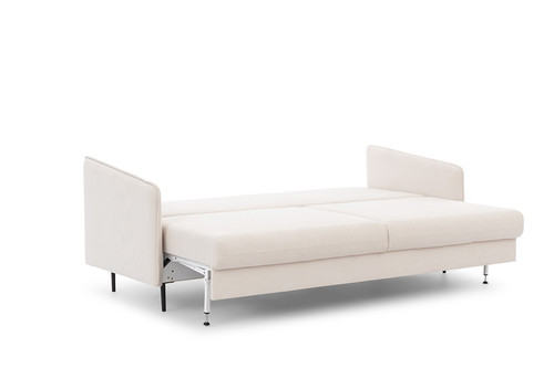 Sofa with Sleeping Function Sofa-Bed Taila, light beige/gold legs