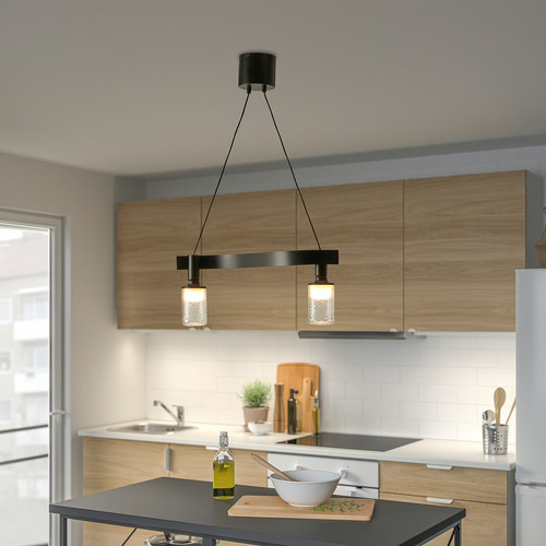 ACKJA Pendant lamp, wave shaped/black