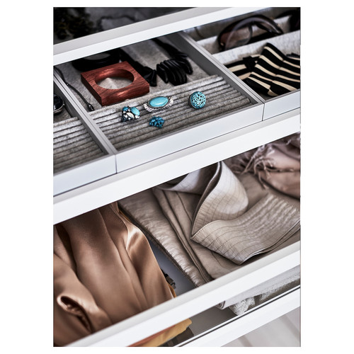 PAX / FYRUDDEN Wardrobe combination, white/blue, 250x60x236 cm