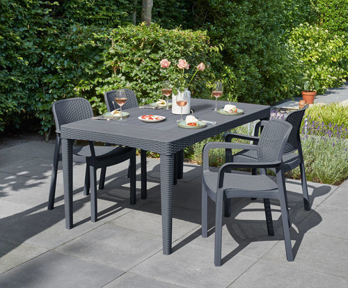 Outdoor Dining Table GIRONA 160 cm, graphite