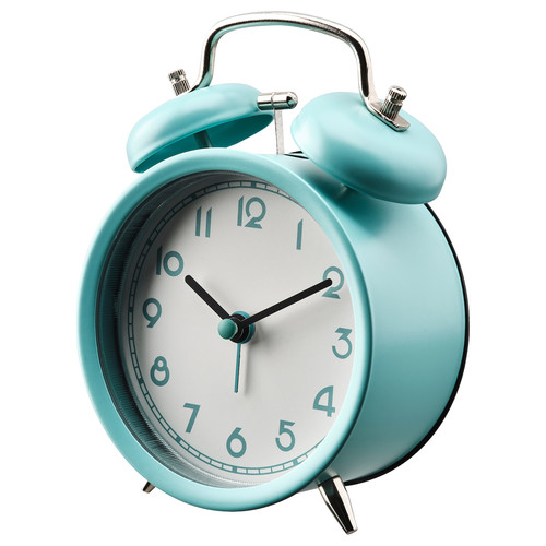 PLIRA Alarm clock, low-voltage/turquoise, 10 cm