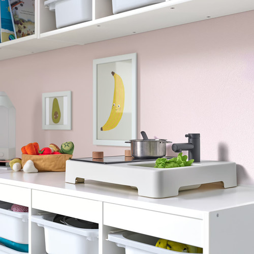 STENMUS Mini-play kitchen, white/black