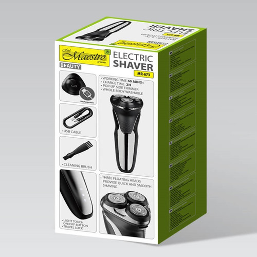 Feel Maestro Electric Rotary Shaver with Side Trimmer USB-C MR-673