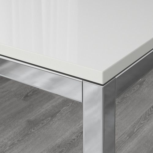 TORSBY Table top, high-gloss white, 135x85 cm