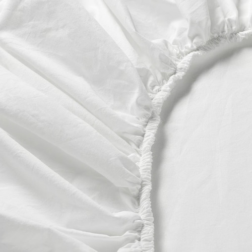 DVALA Fitted sheet, white, 90x200 cm